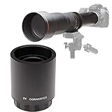 JINTU 2X Telekonverter Converter Objektiv für Spiegelreflexkamera & Digital Linsen mit T Mount 420-800mm 500mm 650-1300mm 900mm