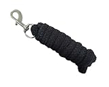 Brama-West Führstrick Pferd 2m - Robuster Strick mit silbernem Karabinerhaken - Sicheres Anbindeseil für Pferd, Pony, Esel & Stall - Schwarz (Schwarz, 1 Stück)