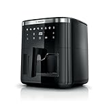 Bosch Heißluftfritteuse Serie 6, MAF671B0, 7,2 L Fassungsvermögen, 7 voreingestellte Programme, beleuchtetes Sichtfenster, bis zu 65% schnelleres Kochen, Schwarz