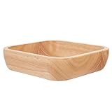 PRETYZOOM Salatschüssel aus Holz Servierschale Schüsseln Korb Obstschalen für die Theke große Schüssel salat bowl salad bowl Holzobstschale Geschirr aus Holz Holzschüssel hölzern Brown