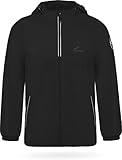 normani Kinder Winterjacke Skijacke Schneejacke wasserdichte Outdoorjacke für Junge und Mädchen - Wassersäule: 7000 mm Farbe Schwarz Größe 170-176
