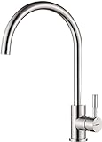 GRIFEMA Wasserhahn Küche, Küchenarmatur mit Einhebelmische, Hochdruck Spültischarmatur Mischbatterie Küche, Hoher Bogen (271mm) & 360°Drehung , Wassersäulenmodus, Edelstahl, Grau, Energieklasse A+