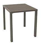 DEGAMO Bistrotisch VARENNA 60x60cm quadratisch, Gestell Stahl Silbergrau, Tischplatte Kunstholz Mittelgrau, Outdoor