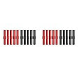 dissot P7023 Verlängerung, isoliert, PVC, 4 mm, Bananenstecker auf Adapter, Koppler, Stecker, Rot, Schwarz, 20 Stück