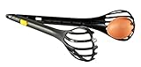 HOME-X Multifunktions-Eierzange zum Kochen, Utensil für Griff oder Schneebesen, Servierzange für Eiersalat, Nudeln, Salat und mehr, 39 cm L x 6 cm D, schwarz