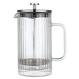 Klausberg Teezubereiter Kaffeebereiter French Press 1000ml / 9 Tassen, Kaffeepresse Edelstahl filter, Doppelwandige Isolierte Kaffeekanne, Teekanne, Teebereiter, Deckel in Silber (KB-7758)