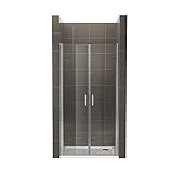 Duschtür STELLA 73x180 cm Nischentür Verstellbereich von 73-76 cm, Höhe: 180 cm, Duschabtrennung aus 6 mm durchsichtigem ESG Sicherheitsglas mit Nanobeschichtung - Alle Größen AC