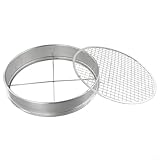Eawfgtuw Gartensieb aus Edelstahl mit 5 austauschbaren Netzfiltern, 3 mm, 6 mm, 9 mm, 10 mm, 12 mm, für Kompost, Eintopfen, Bonsai, Kräuter, Gemüse, Unkraut