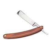 WOONEKY Manueller Rasiermesser Vintage Design aus Rostfreiem Stahl mit Holzgriff Ausgewogenes Gewicht für Präzises Rasieren Langlebig und Komfortabel für Herren Bartpflege