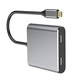 Zwei HDMI2.0 USB C Hubs 4K Display Dockingstation mit Power Delivery Schnellladung und USB 3.0 Anschluss für Laptops
