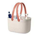 Toilettenartikelkorb, Dusch-Organizer mit Griffen, 24 x 17 x 14 cm, Drainage, Bad-Aufbewahrungskorb für Badezimmer, Küche, Wohnheim, Fitnessstudio, , Reisen, kompakte Toilettenartikel und