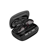 IOIUSKKU Bluetooth Kompatibilität Earbuds Kopfhörer Ohrhaken Kopfhörer mit Mikrofon, Schwarz