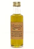 aBeiou. Schwarzes Trüffelöl 100ml extra Gourmet-Produkt 100% italienisches natives Olivenöl extra aromatisiert mit schwarzem Trüffel Handwerker vegan vegetarisch ideal zum Verschenken und Kochen.