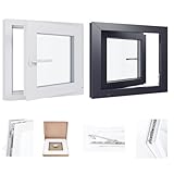 Kunststofffenster Kellerfenster Fenster - 2 Fach Verglasung - weiß/weiß - BxH: 500x400 mm - DIN Rechts