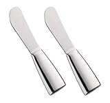 Cilio Buttermesser 2er-Set aus mattierten Edelstahl , Für Butter, Schmalz und Pastete , Zum Verstreichen von Marmelade , Spülmaschinenfest , 14 cm , Frühstücksmesser , Dessertmesser