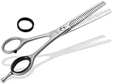 Effilierschere aus Solingen Haarschere Friseur Schere mit Scharfer Zweiseitiger Zahnung Made in Germany Haarschneideschere aus Hochwertigem Rostfreiem Edelstahl zum Ausdünnen der Haare (13,97 cm)