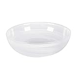 LEONARDO HOME Alabastro Glas-Schale, tiefer Design-Teller aus Glas, handgefertigte Deko-Schale in weiß, 9 x 28 x 28 cm (HxBxT), 031128