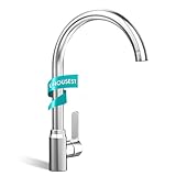 UHOUSEST Wasserhahn Küche, küchenarmatur Wasserhahn, Mischbatterie Spültischarmatur, 360° Drehung- Wasserhahn Küche Edelstahl-G3/8'' Anschlüsse, Entspricht den europäischen Normen