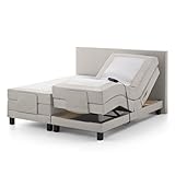 UNIVANDO Boxspringbett 200x200 elektrisch verstellbar mit Motor - 7 Zonen Taschenfederkernmatratze - TFK Härtegrad H2 - H3 Wendematratze - Boxspringbett mit verstellbarem Kopf-& Fußteil (beige)