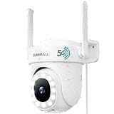 ZUMIMALL 5G/2,4GHz Überwachungskamera Aussen 2.5K 5MP WLAN Kamera Überwachung aussen Kabelgebunden, 355°/90° PTZ, 24/7 Aufnahme,Nachtsicht in Farbe,Cloud-Speicher,KI-Erkennung,mit 14LEDs