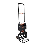 BLACK+DECKER 2-in-1 Sackkarre und Plattformwagen - Transportkarre max. 55KG - Transportwagen max. 120KG - Klappbarer Handwagen - Wagen mit robusten Rädern - Kunststoff/Stahl