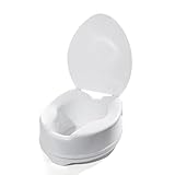 Akriva Erhöhter Toilettensitz mit Deckel (15cm hoch) - Komfortabler Toilettenaufsatz - Stabile WC-Sitzerhöhung - Toilettenaufsatz (15 cm)