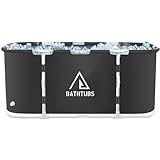 Faltbare Badewanne - Tragbare Whirlpoolwanne für Duschkabinen oder den Außenbereich - Effiziente Temperaturhaltung und platzsparendes Design für Erwachsene (schwarz)