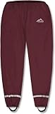 normani Regenhose für Jungen und Mädchen - Wasserdicht, Winddicht & Atmungsaktiv - Unisex ungefütterte Überziehhose Farbe Bordeaux Größe 152