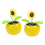 Gogogmee Blumen Solarbetriebene Automatische Tanzende Heimbüro Innenausstattung Dekoration Topfblume Solar Sonnenblume für Tanzspielzeugauto Armaturenbrett Solarblume Schwingende