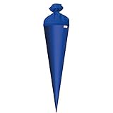 ROTH Bastelschultüte 70cm ultramarinblau blau rund - Schultüte mit Stabiler Rot(h)-Spitze mit Filz-Verschluss