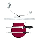 NERTHUS FIJ 1450 Jamonschneider mit kippbarem und drehbarem Edelstahlkopf + Bordeauxfarbene Schinkenabdeckung + Manuelle Schärfer + Jamonschneider-Messer