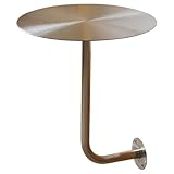 Wandmontierter Stehtisch aus Edelstahl – Runder Couchtisch mit L-förmigem Design – Perfekt for Küchen, Kneipen oder Esszimmer als Frühstücksbar und Cocktail-Oberfläche(40x45cm)
