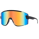 Karsaer Fahrradbrille Sonnenbrille Sportbrille Radbrille Winddicht Radsportbrille UV400-Schutz Herren Damen für Outdoor-Sport Radfahren Laufen K5019