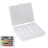 WQNNQW 25 Fächer Kunststoff Spulenbox Leer,Box für Spulen Nähmaschine,Nähmaschinen Zubehör,Nähgarn Aufbewahrung Nähzubehör für Nähmaschine Aufbewahrung von Spulen Rollen und Kleine Gegenstände