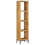 CKioict Küchenregal Flurschrank Mehrzweckschrank Bücherregal 40 x 30 x 175 cm Mango Massivholzfür Wohnzimmer, Büro, Arbeitszimmer