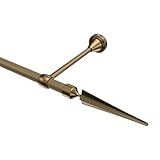 INTERDECO Gardinenstange 16 mm Ø/Landhaus Vorhangstange Gold matt/Messing Antik Typ 10153924 AZA, 140 cm