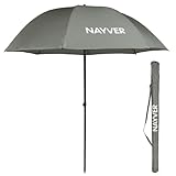 NAYVER Angelschirm mit Tasche – Leichter Outdoor Schirm 1,67 m Ø - Regenschutz & Sonnenschutz - 2 m Höhe mit Erdspeer - Camping Schirm für Angeln, Strand & Freizeit