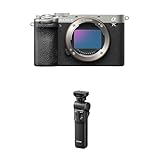 Sony Alpha 7C II | Spiegellose Vollformatkamera (kompakt, 33 MP, Echtzeit-Autofokus, 10 BPS, 4K Video, neigbarer LCD-Touchscreen) Silber/schwarz + Sony GP-VPT2BT