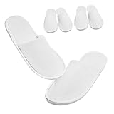 DRESSOOS 4 Paare Einweg Baumwollslipper Spa Slipper Atmungsaktiv Bequem Rutschfest Für Hotel Zuhause Senioren Damen Herren