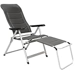 osoltus Klappsessel Camping | Hochlehner Set mit Fußablage | Aluminium Soft Touch 3D Mash-Textil anthrazit