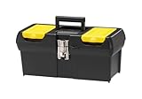 STANLEY Werkzeugkoffer leer/Werkzeugbox Werkzeugkasten - Werkzeugkiste (16 Zoll, mit herausnehmbarer Ablage, zwei Organizern, Metallschließen, Kunststffgroff) 1-92-065