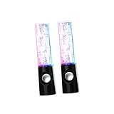 HOMSFOU Wasserfontäne Lautsprecher Mit Bunten LED Lichtern Tanzender Wasserlautsprecher Für PC Smartphone Laptop Schwarz Faszinierender Musikbrunnen Für Partys Zuhause
