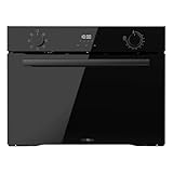 Cecotec Einbau-Multifunktionsofen 53L Bolero Hexa M224500 Glass Black A. 2600W, 7 Funktionen einschließlich Grill, Auftauen, Steam Assist, Niedriger Energieverbrauch, Leichte Reinigung, Touch-Control