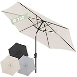 Doppler Sonnenschirm für den Garten Jack 250cm in Natur - Runder Sonnenschirm für Balkon & Terrasse - Schirm knickbar - Balkonsonnenschirm - Kurbelschirm - Gartenschirm mit Kurbelfunktion