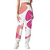 asbwuo Süße mit Hibiskus Damen Haremshose Yogahose Lange Baggy Sport Lose Yoga Pumphose Pilates Tanz