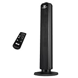 Levoit 23dB Leiser Turmventilator mit Fortschrittlichem Schlaf und Automodus,5 Geschwindigkeiten 4 Modi,12Std Timer Ventilator, 90° Oszillierende Tower Fan mit Fernbedienung für Schlafzimmer Schwarz