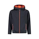 CMP Unisex Kinder Leichte Softshelljacke für Kinder mit Fester Kapuze Jacke Kokon-Mantel, Anthrazit, 152