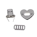 VANZACK 2Stücke Herzförmiges Twist Lock Ornament Metall DIY Schlossverzierung für Handtaschen Schmuckkästchen Silber Schloss für Kreative Bastelprojekte