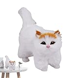 Kioriur Plüschspielzeug für Katzen, realistisches Plüschtier für Katzen, Spielzeug für Kätzchen aus Plüsch, Katzenfigur, Cartoon-Figur, Katzenskulptur aus Plüsch, Ornament