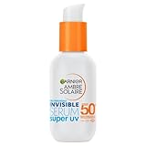 Garnier Serum mit Lichtschutzfaktor 50+, UVA- und UVB-Schutz, Für alle Hauttypen, Mit Ceramid Protect, Geeignet zur täglichen Anwendung, Ambre Solaire Invisible Super UV, 30 ml